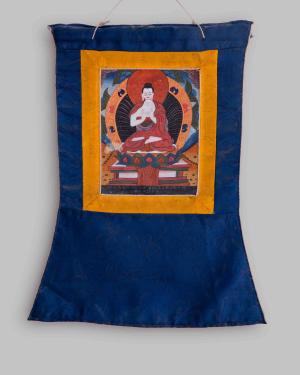 Vairocana Thangka with Silk Brocade | Buddhist Art Tibetan Thangka | Religious and Spiritual Gifts